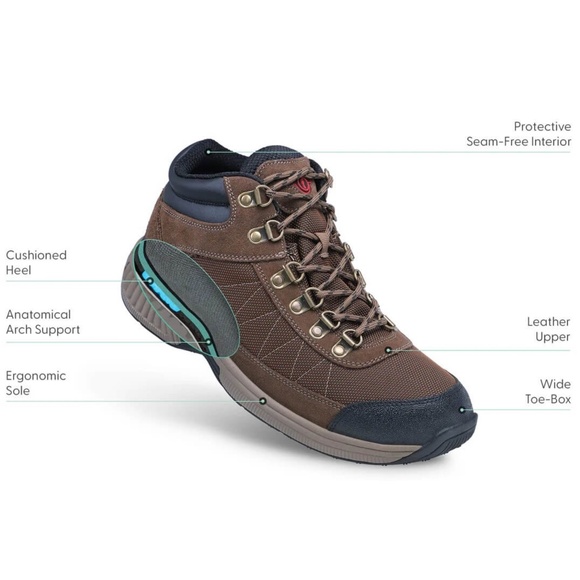 BRAND NEW IN BOX Mens Orthofeet Brown 489 Boots Size 10 - Picture 4 of 6